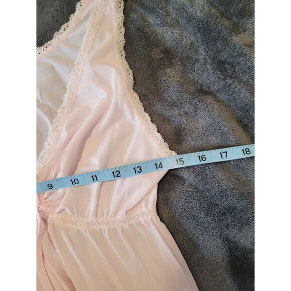VTG Miss Elaine Pink Lace Trimmed Nightgown S SEXY Slip dress Sheer Lingerie - Picture 4 of 7